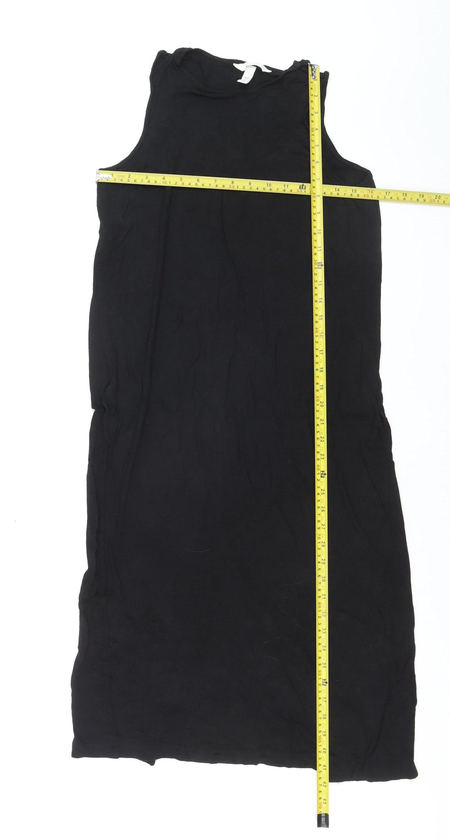 H&M Women’s Black Sleeveless Midi Slip Dress M Viscose