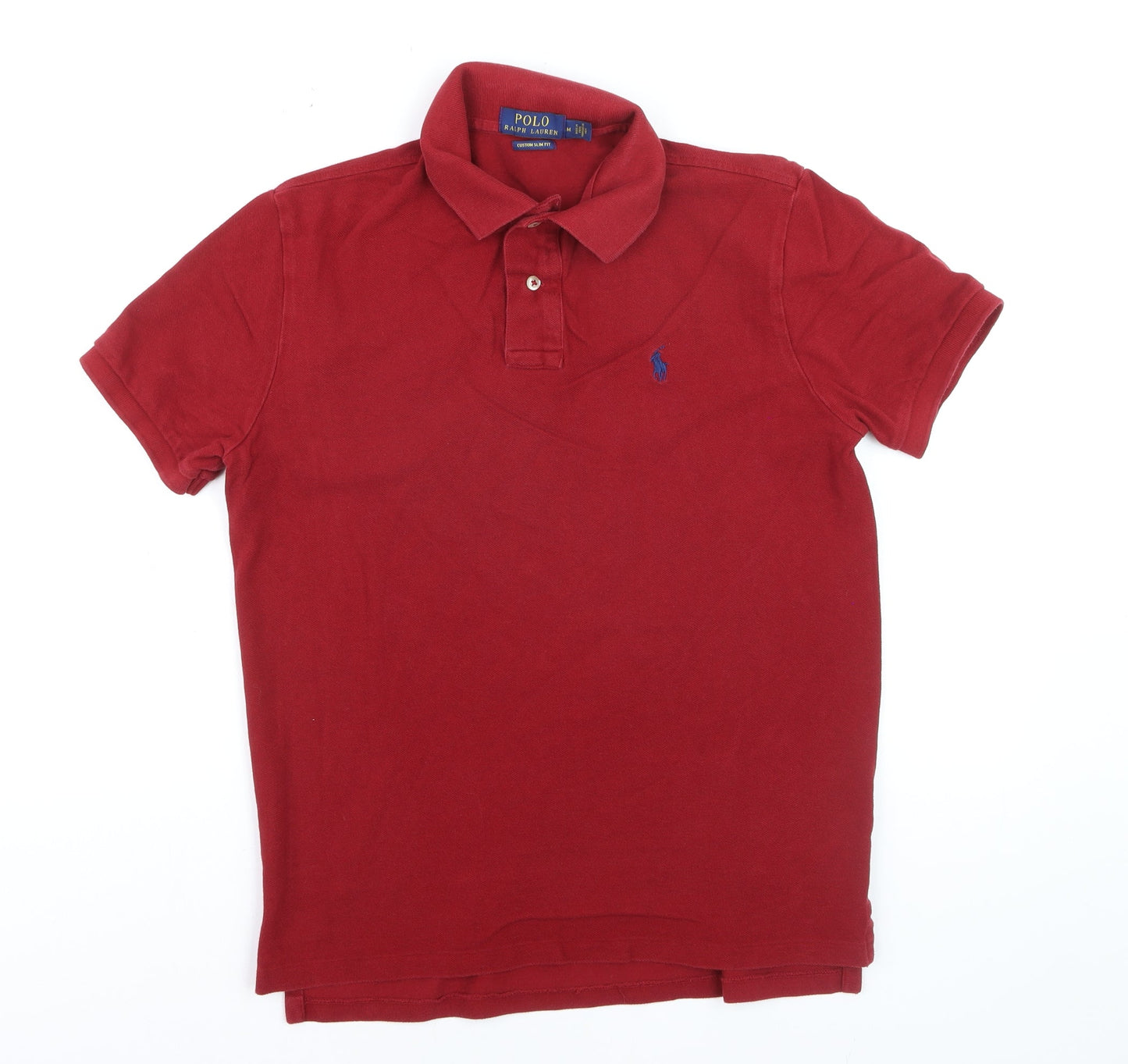 Ralph Lauren Men's Red Slim Fit Polo Shirt Size M Cotton