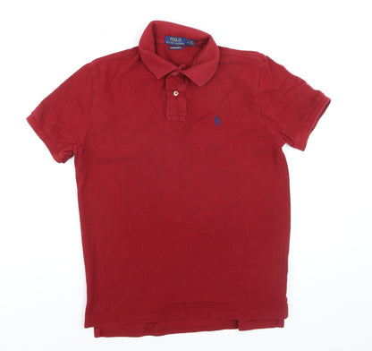 Ralph Lauren Men's Red Slim Fit Polo Shirt Size M Cotton
