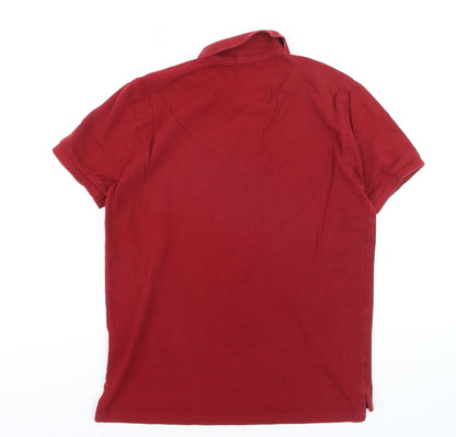 Ralph Lauren Men's Red Slim Fit Polo Shirt Size M Cotton