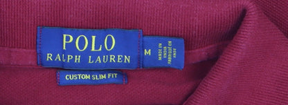 Ralph Lauren Men's Red Slim Fit Polo Shirt Size M Cotton