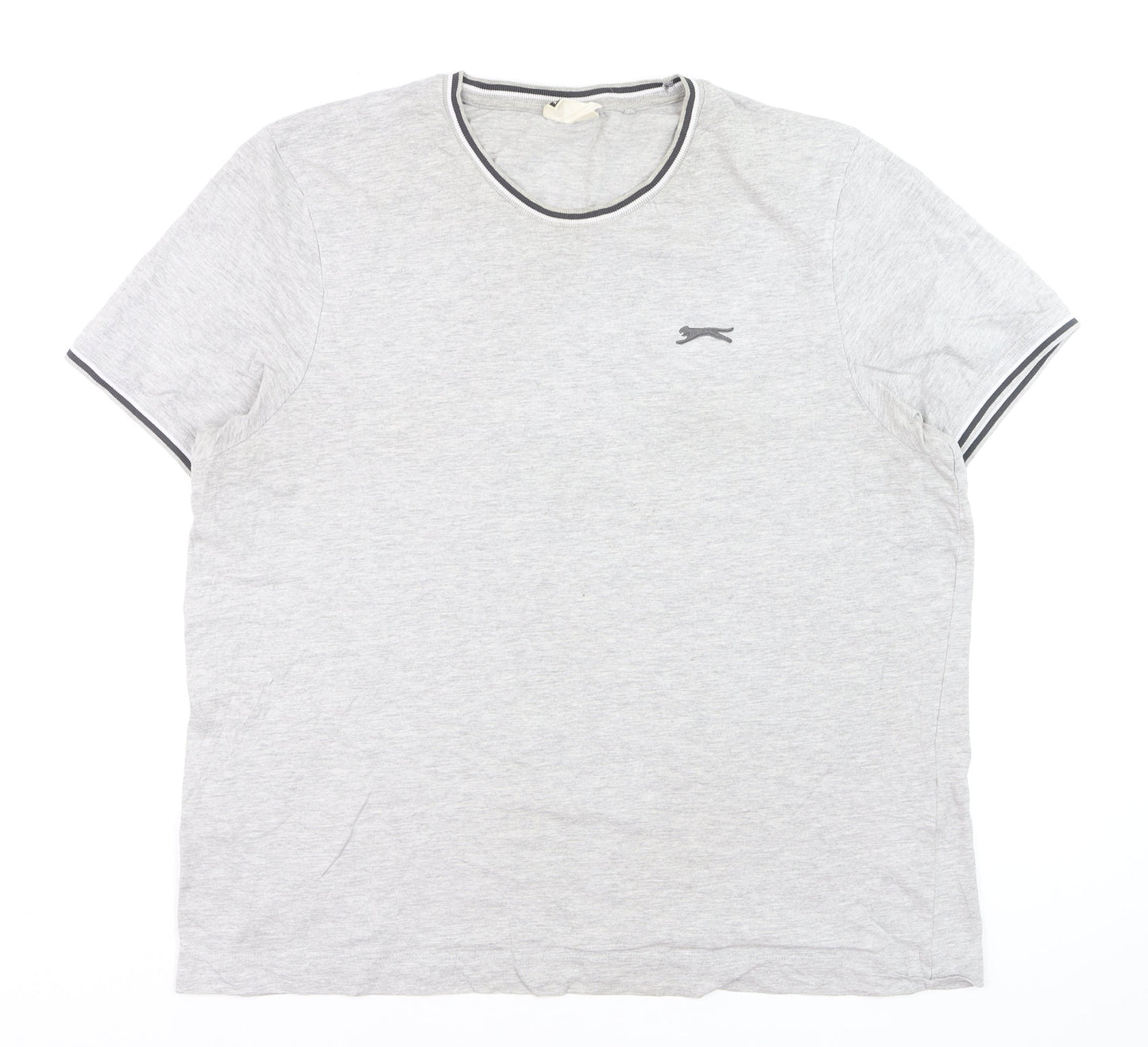 Slazenger Men's Grey XL Crew Neck Short Sleeve Cotton T-Shirt