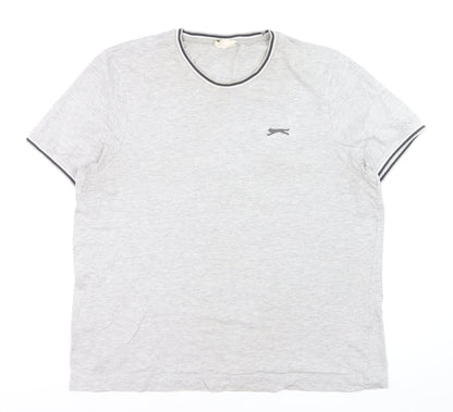 Slazenger Men's Grey XL Crew Neck Short Sleeve Cotton T-Shirt