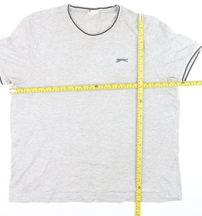 Slazenger Men's Grey XL Crew Neck Short Sleeve Cotton T-Shirt
