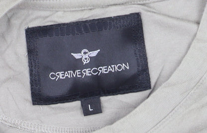 Creative Recreation Men's Beige Graphic Logo T-Shirt Size L