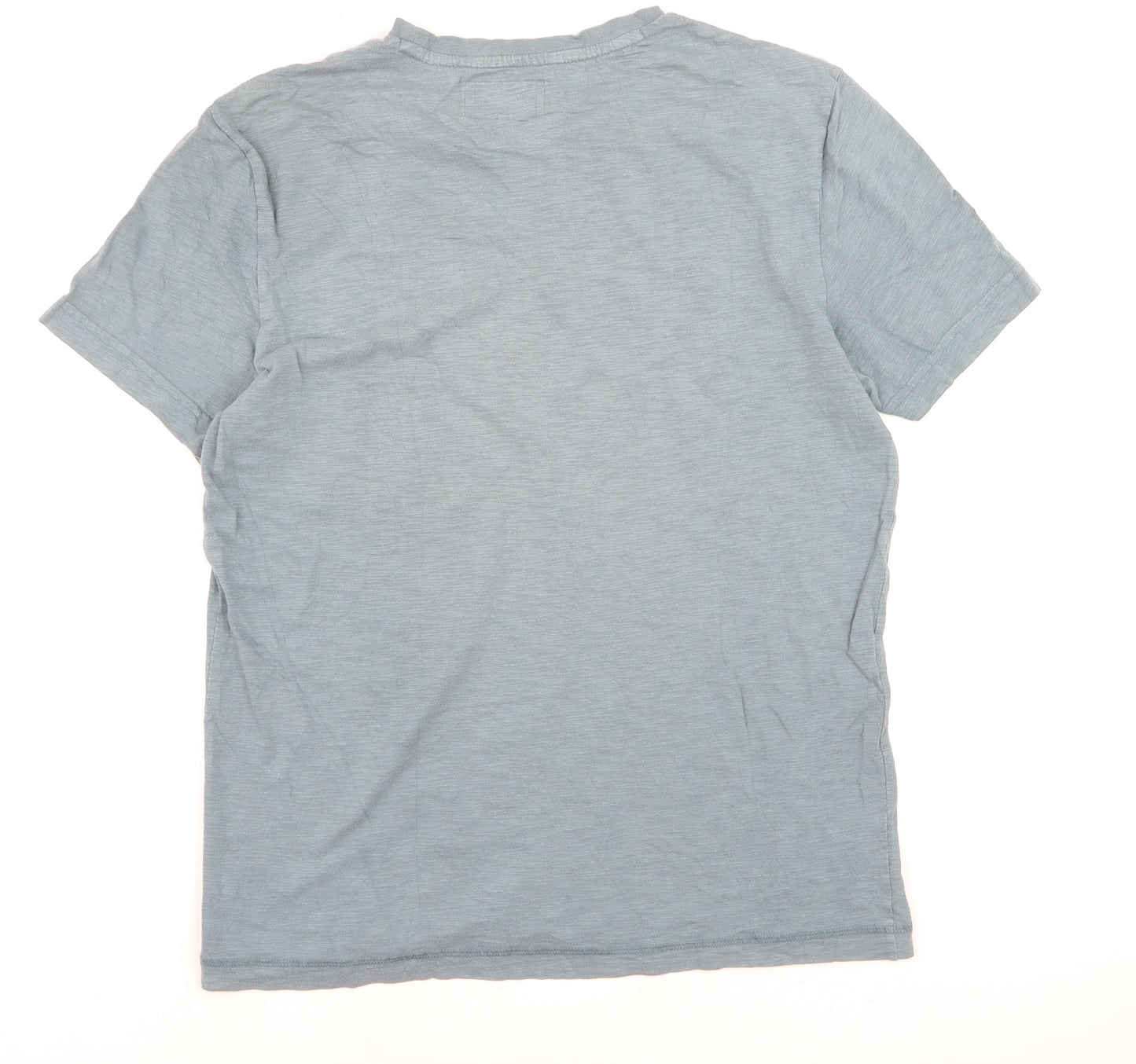 Criminal Men Blue Crew Neck Cotton Short Sleeve T-Shirt M