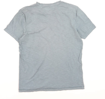 Criminal Men Blue Crew Neck Cotton Short Sleeve T-Shirt M