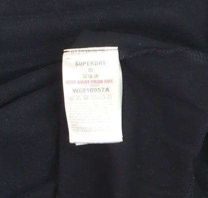 Superdry Men's Black Long Sleeve Organic Cotton Crew Neck Top Size M