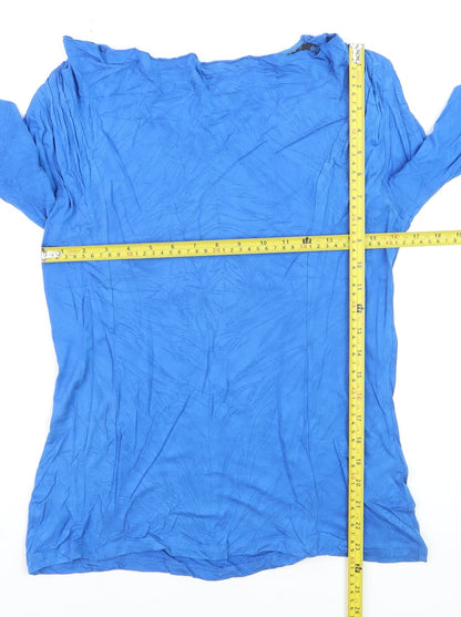 White Stuff Women's Blue Viscose Long Sleeve Blouse Size 10