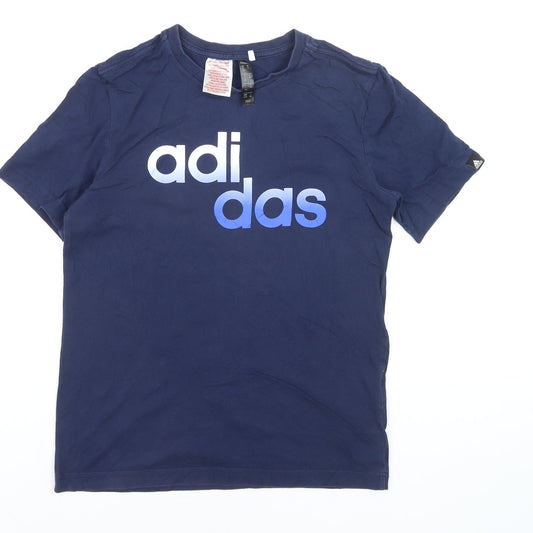 adidas Boys Blue Graphic Logo Sports T-Shirt 11-12 Years