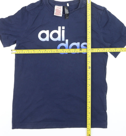 adidas Boys Blue Graphic Logo Sports T-Shirt 11-12 Years