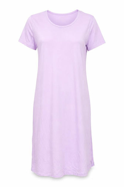 Lands' End Women's Petite Purple Cotton Midi T-Shirt Dress S