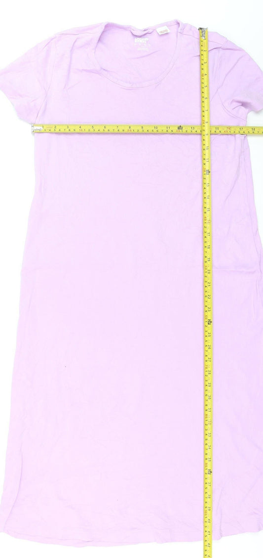 Lands' End Women's Petite Purple Cotton Midi T-Shirt Dress S