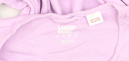 Lands' End Women's Petite Purple Cotton Midi T-Shirt Dress S
