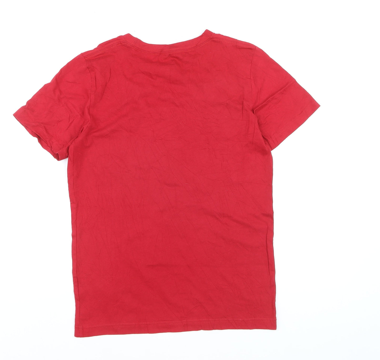 Nike Jordan Boys Red Graphic Logo T-Shirt 12-13 Years Short Sleeve Cotton