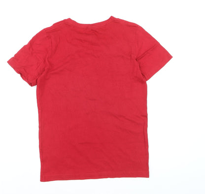 Nike Jordan Boys Red Graphic Logo T-Shirt 12-13 Years Short Sleeve Cotton