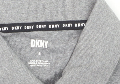 DKNY Boys Grey Polo Shirt Small Short Sleeve Cotton Casual Top