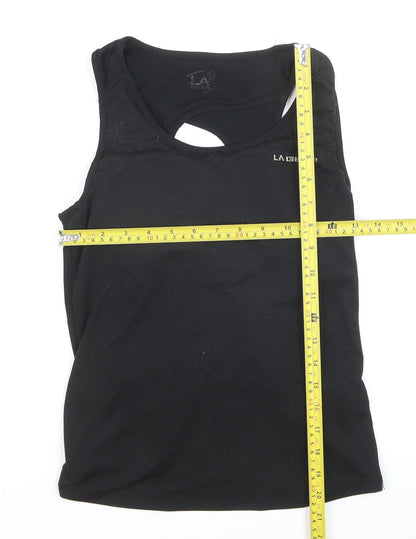 LA Gear Womens Black Size 10 Racerback Tank Top Activewear