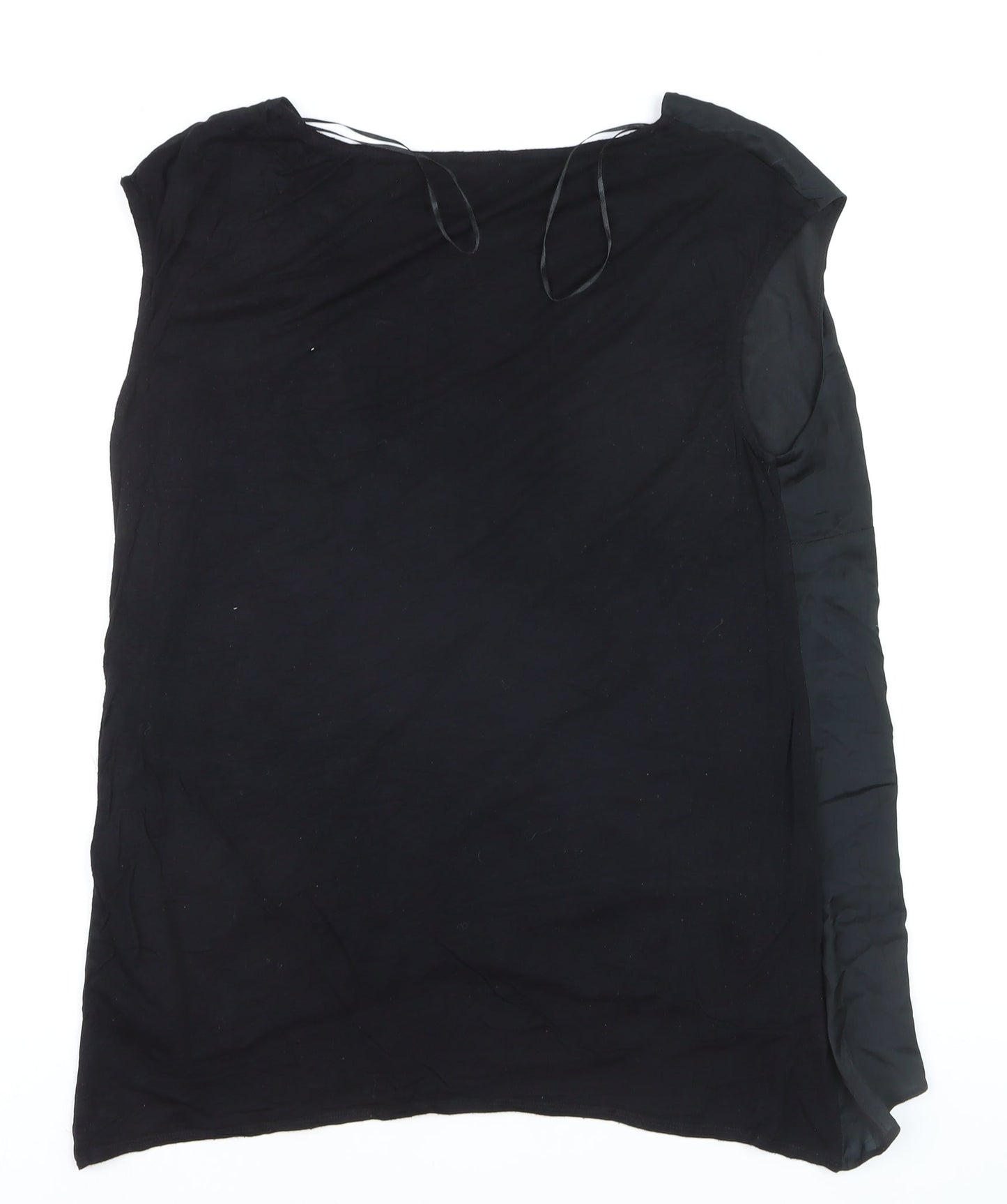 M&Co Womens Black Floral Tunic Blouse Size 18 Sleeveless Polyester Top
