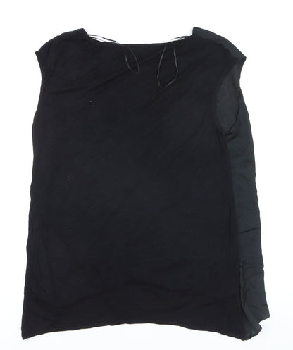 M&Co Womens Black Floral Tunic Blouse Size 18 Sleeveless Polyester Top