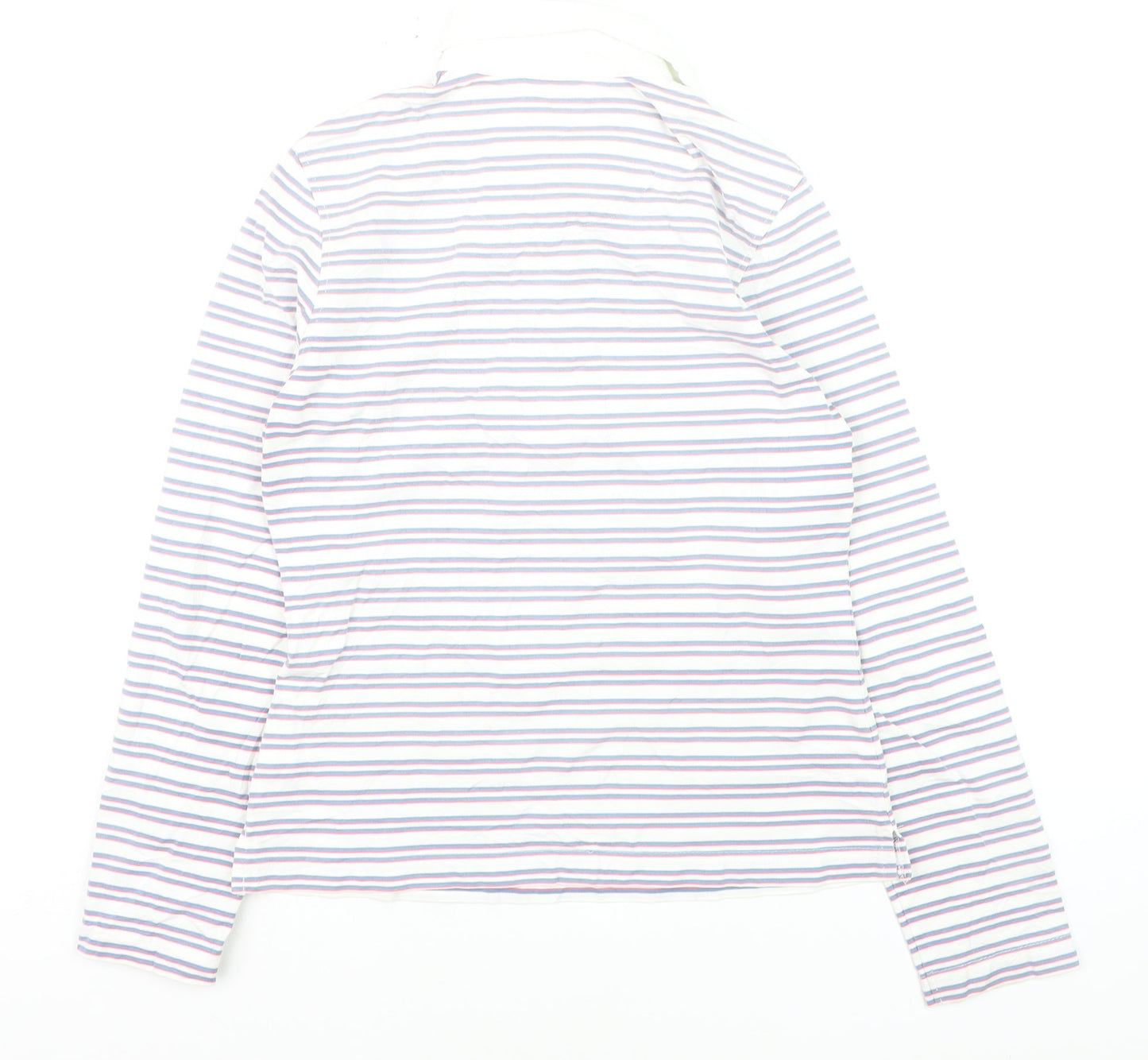 Hawkshead Women’s Multicoloured Striped Cotton Long Sleeve Polo Shirt Size 12