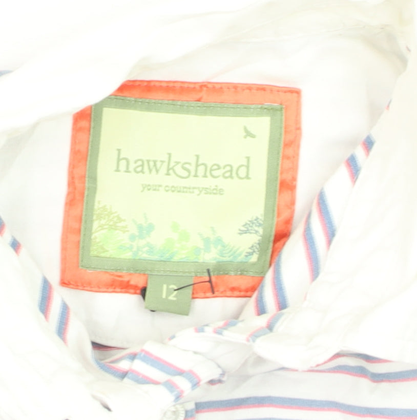 Hawkshead Women’s Multicoloured Striped Cotton Long Sleeve Polo Shirt Size 12