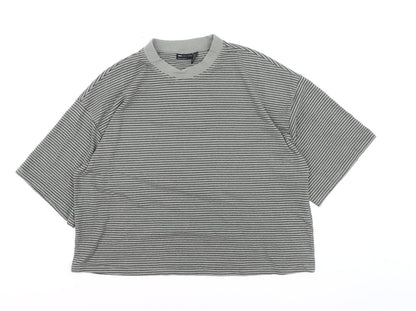 ASOS DESIGN Women Grey Striped Cropped T-Shirt Size 12
