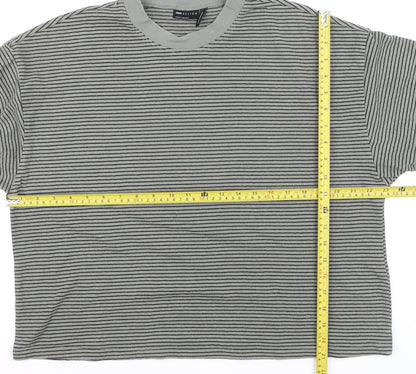 ASOS DESIGN Women Grey Striped Cropped T-Shirt Size 12