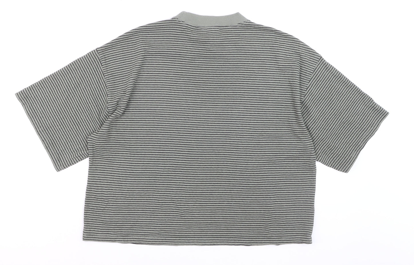 ASOS DESIGN Women Grey Striped Cropped T-Shirt Size 12