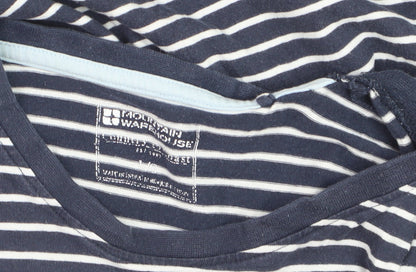 Mountain Warehouse Men's Blue Striped Cotton Crew Neck T-Shirt L