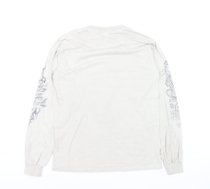 Urban Outfitters Men's Beige Tattoo Graphic Long Sleeve T-Shirt XXS