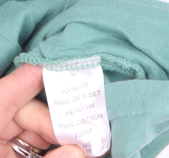 Cotton Traders Women's Green Short Sleeve Tunic Blouse Size 20