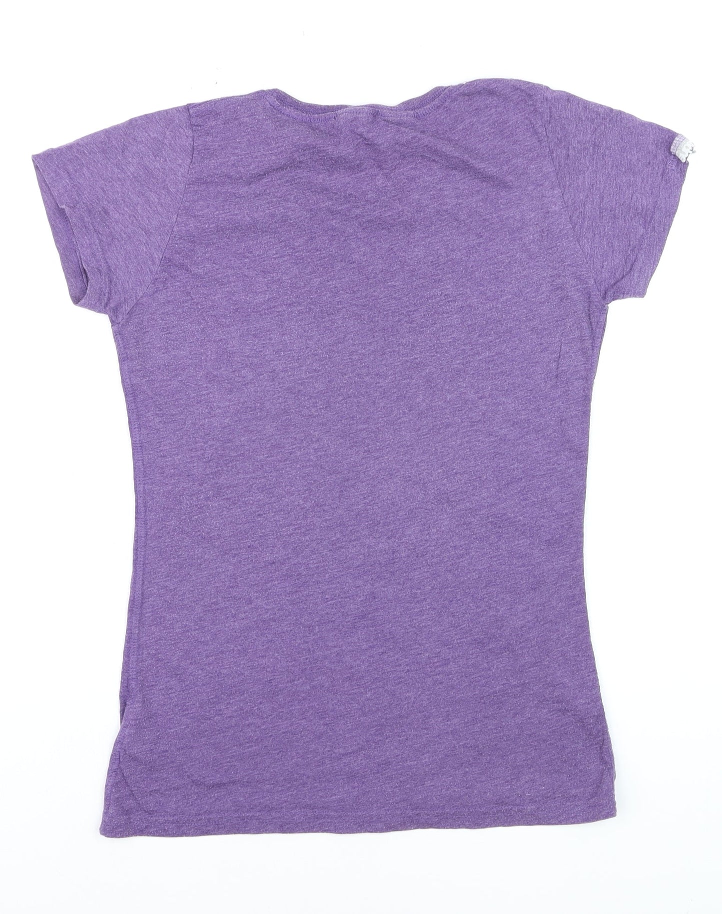 Superdry Women Purple L Short Sleeve Cotton Blend T-Shirt