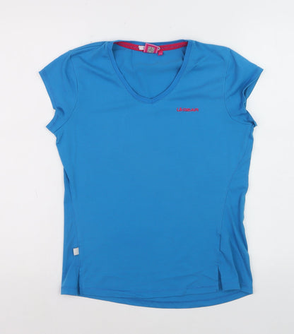 LA Gear Women’s Blue V-Neck Short Sleeve Basic T-Shirt Size 12