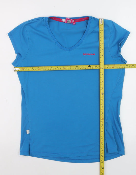 LA Gear Women’s Blue V-Neck Short Sleeve Basic T-Shirt Size 12