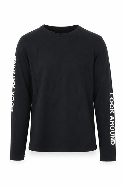 FB Sister Boys Black Long Sleeve Graphic T-Shirt Size M Casual Jersey Top