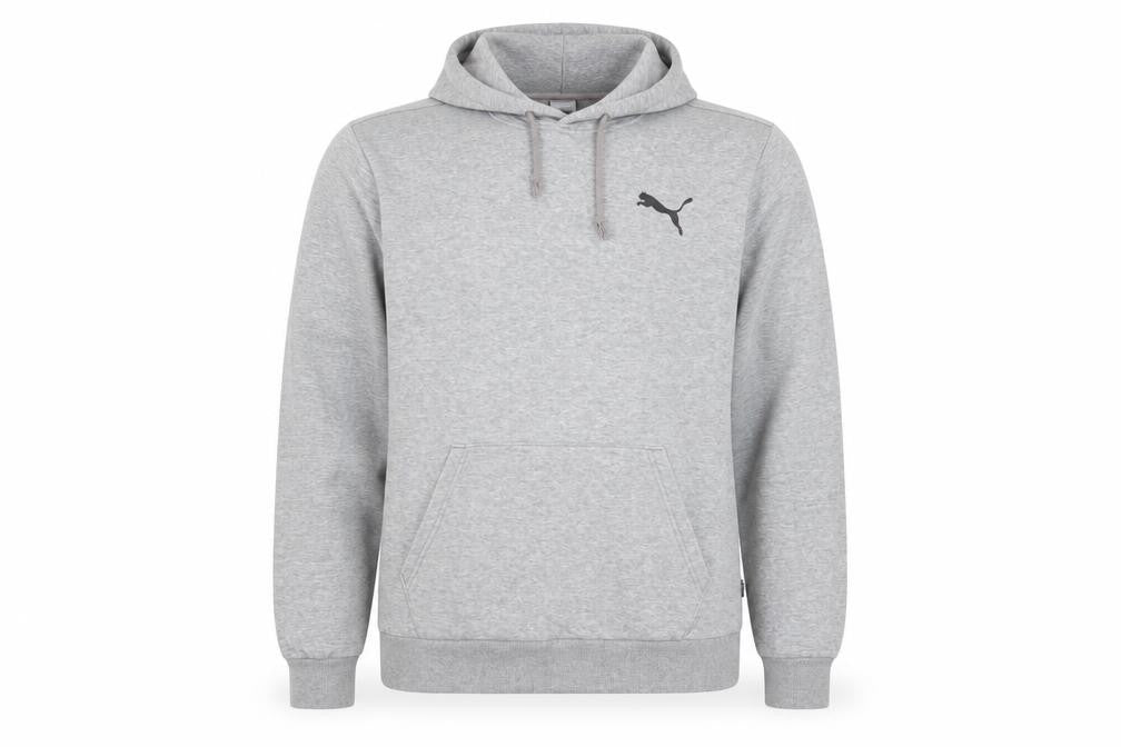Puma Men's Grey Pullover Hoodie Size L Regular Fit Fleece