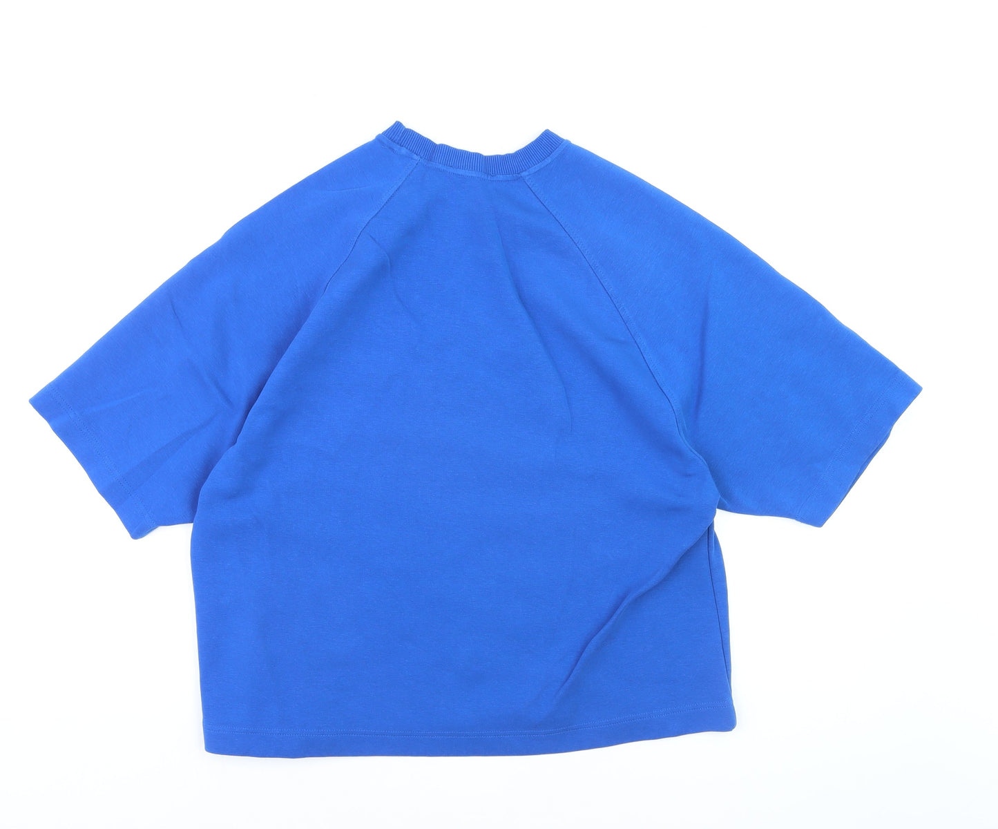 Zara Women Blue Basic Crew Neck Short Sleeve T-Shirt Size S