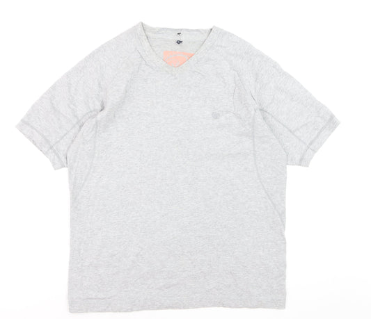 Fat Face Originals Men's Grey V-Neck Cotton T-Shirt M