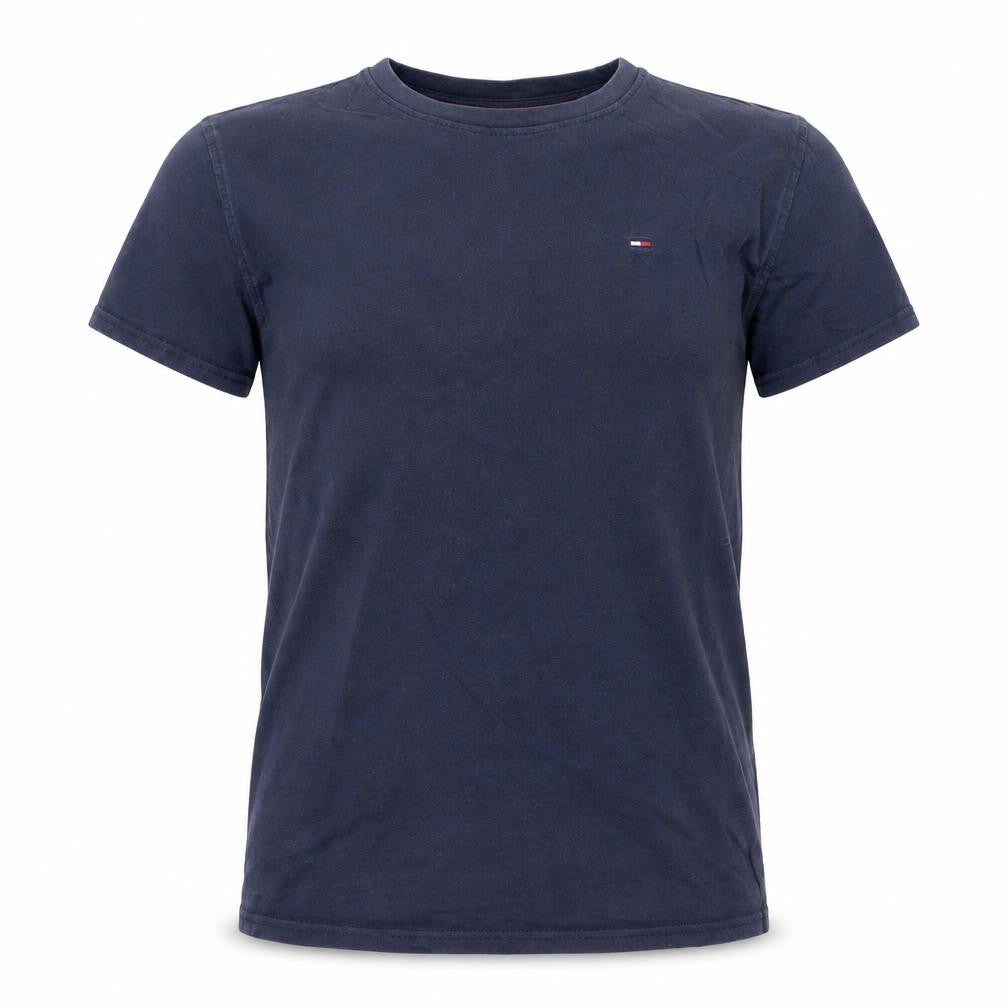 Tommy Jeans Men Blue XS Regular Fit Cotton Crew Neck T-Shirt