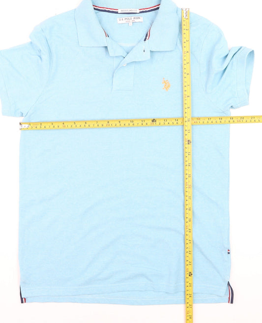 U.S. Polo Assn. Men's Blue Regular Fit Cotton Blend Polo Shirt Size S