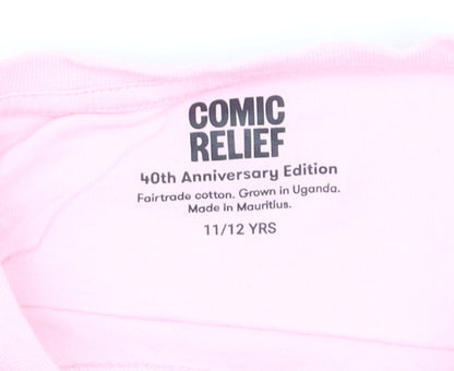 Disney Comic Relief Girls Pink Minnie Mouse T-Shirt 11-12 Years