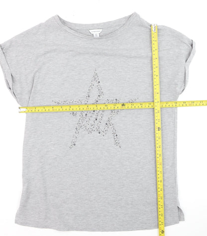 Sonder Studio Women's Grey Beaded Star T-Shirt Size S