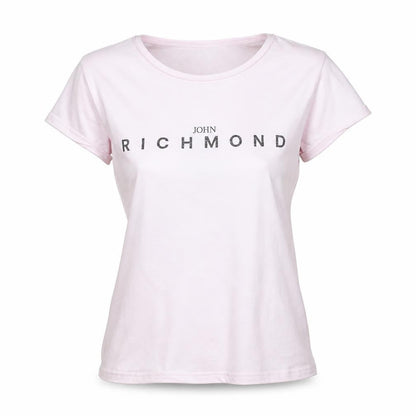 John Richmond Women's Pink XS Cotton Stretch Crew Neck T-Shirt