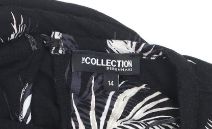 Debenhams Women’s Black Tropical Print Shift Dress Size 14