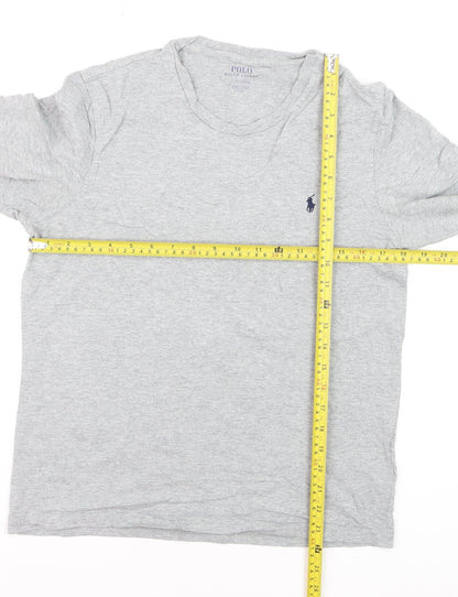 Ralph Lauren Boys Grey Cotton Crew Neck Logo T-Shirt Size S