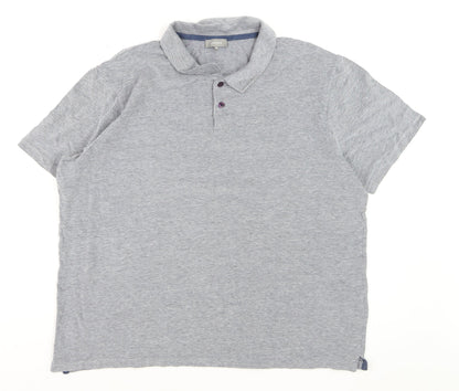 Jaeger Men's Grey 2XL Cotton Short Sleeve Polo Shirt