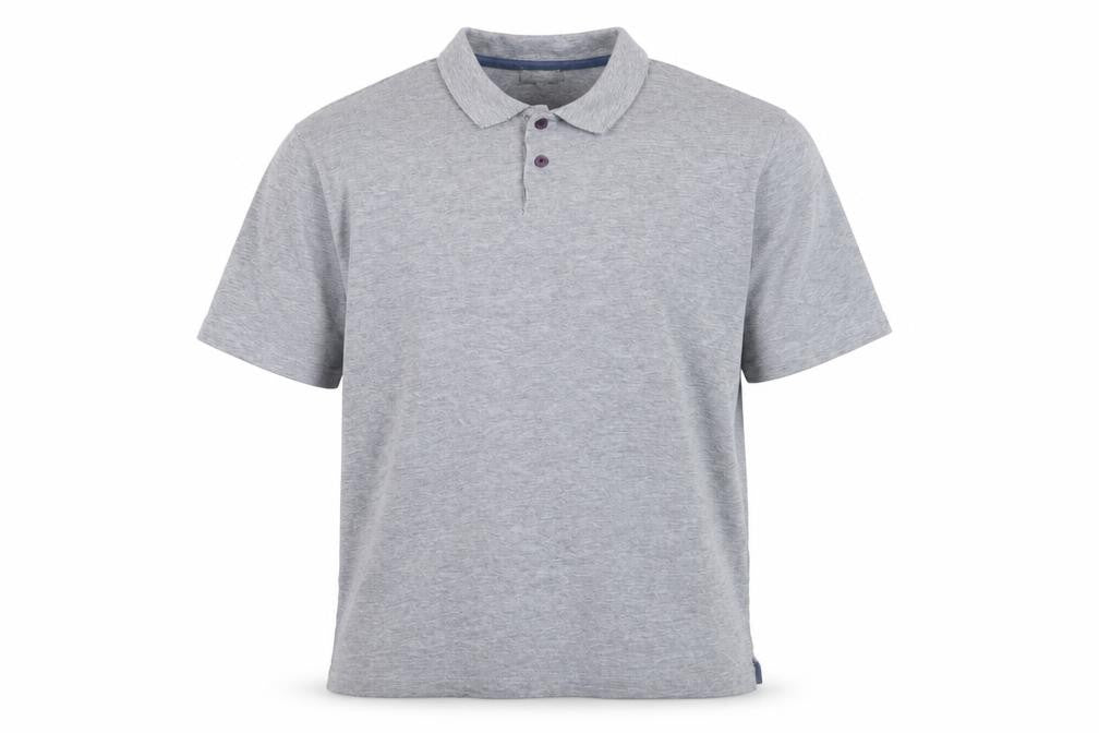 Jaeger Men's Grey 2XL Cotton Short Sleeve Polo Shirt