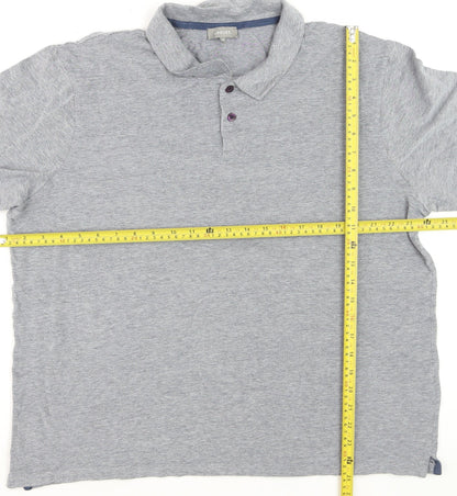 Jaeger Men's Grey 2XL Cotton Short Sleeve Polo Shirt