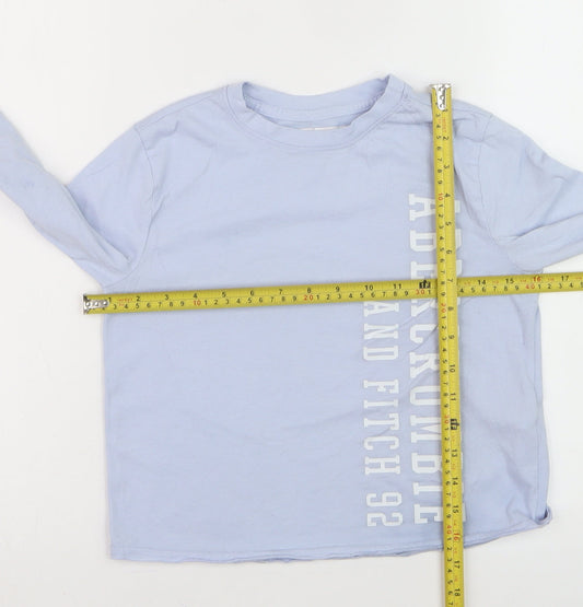 Abercrombie Kids Girls Blue Long Sleeve Crew Neck Graphic T-Shirt 7-8 Years